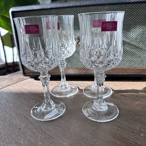 Clear Crystal Wine Goblets - Set of 4